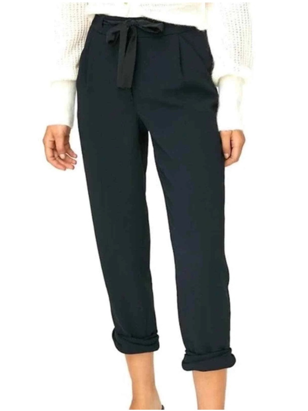 Aritzia Wilfred Black Allant Tie Front Pants size 6